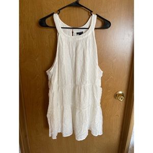 torrid White Eyelet Sleeveless Tiered Tank Top